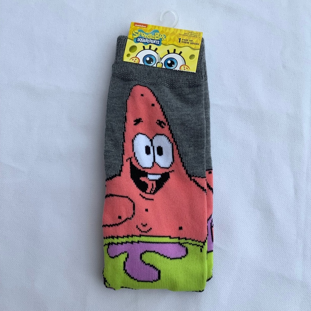 Sponge Bob Patrick Crew Socks Shoe Size 6-12